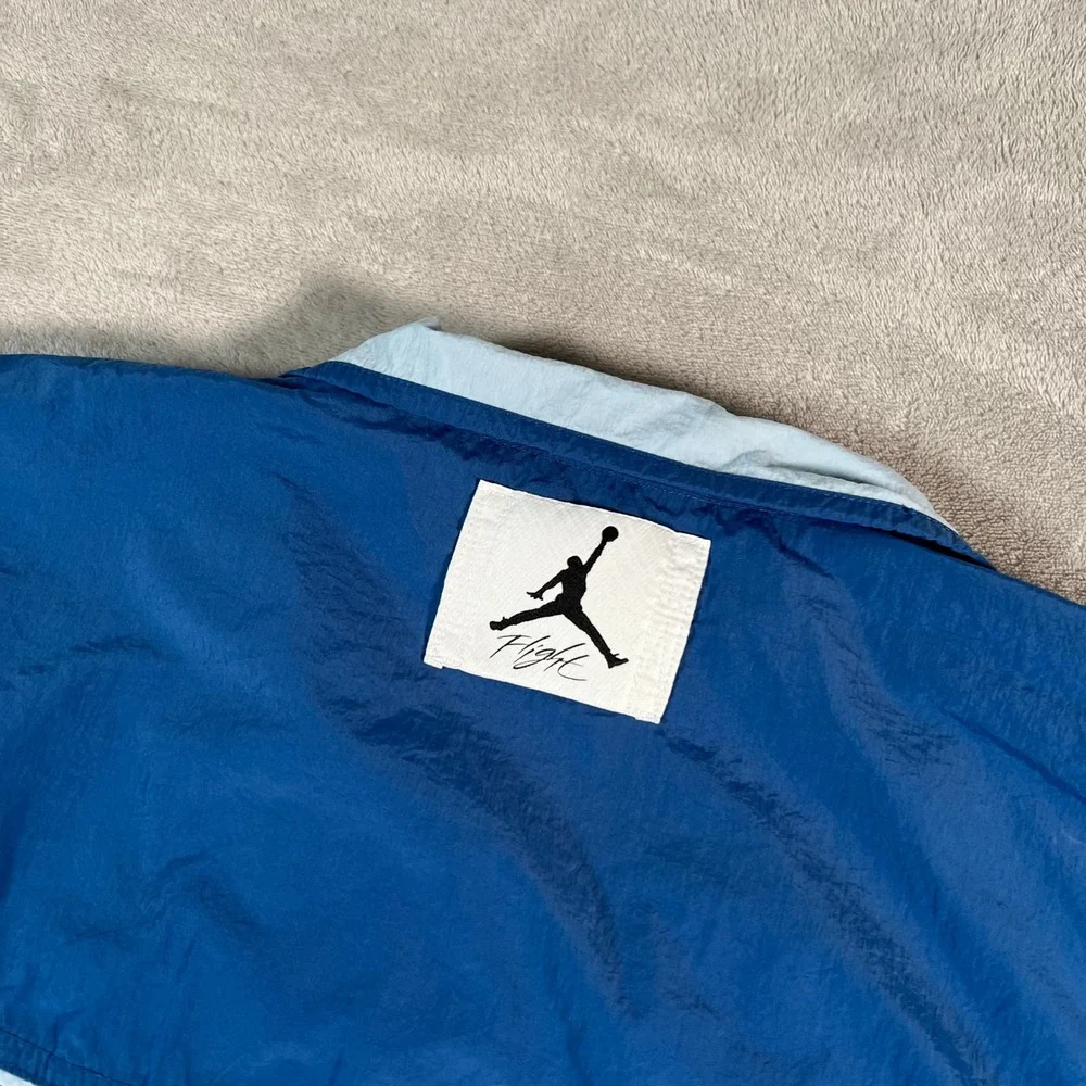 Jordan Flight Windbreaker Jacket Men's Size Medium Blue Full Zip Mesh Lined Rare